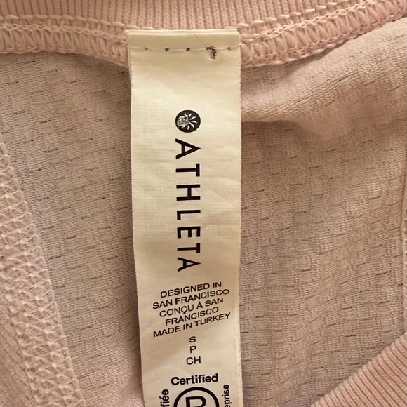 Athleta Light Pink Short Sleeve Workout Tee Stretch Sz Small Great Condition - Picture 5 of 5